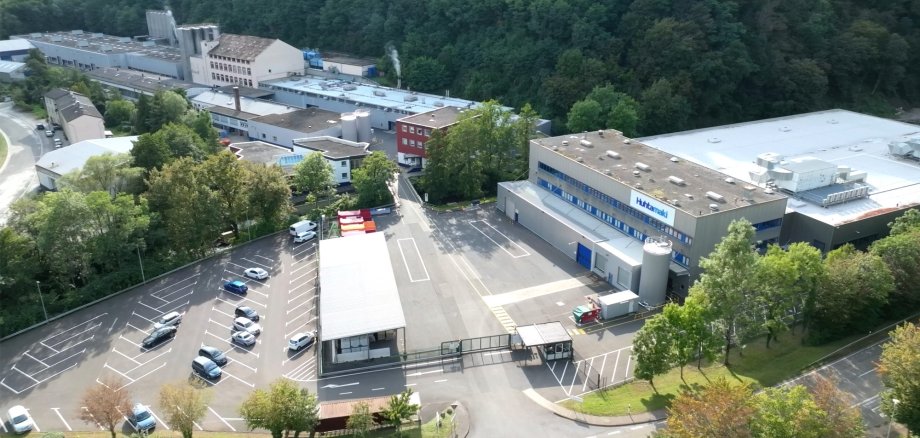 Luftaufnahme des Standortes in Alf von Kurvenkreis-Sponsor Huhtamaki