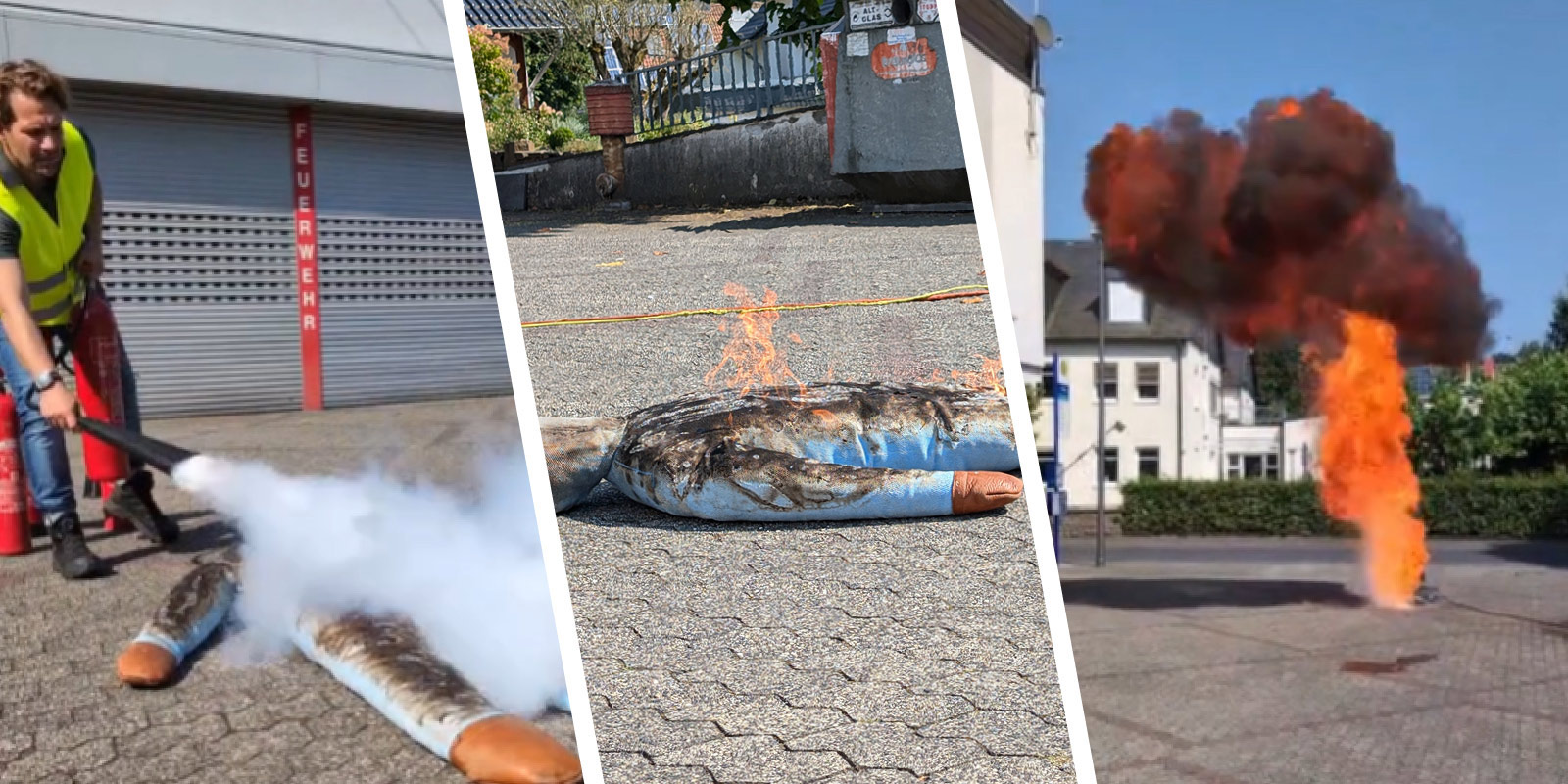 Fotos von vergangenen Brandschutzkursen bei Johann und Johann in Ulmen.