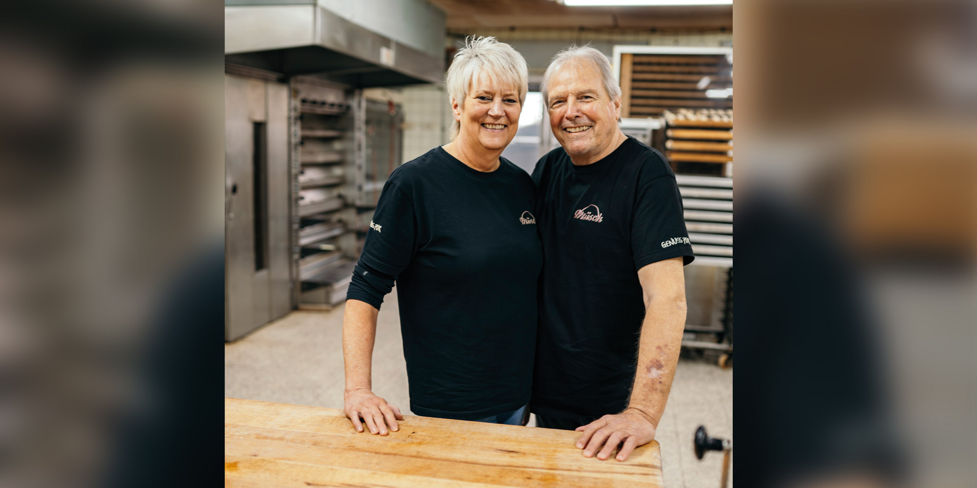 Titelbild Christine Müsch-Schrörs und Guido Schrörs Christine Müsch-Schrörs und Guido Schrörs von der Bäckerei Müsch, Partner der Kurvenkreis-Kampagne