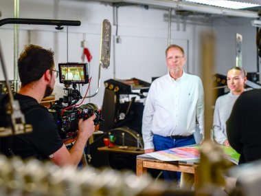 Hinter den Kulissen beim Videodreh für die Firma Lohmann Druck in Bullay.