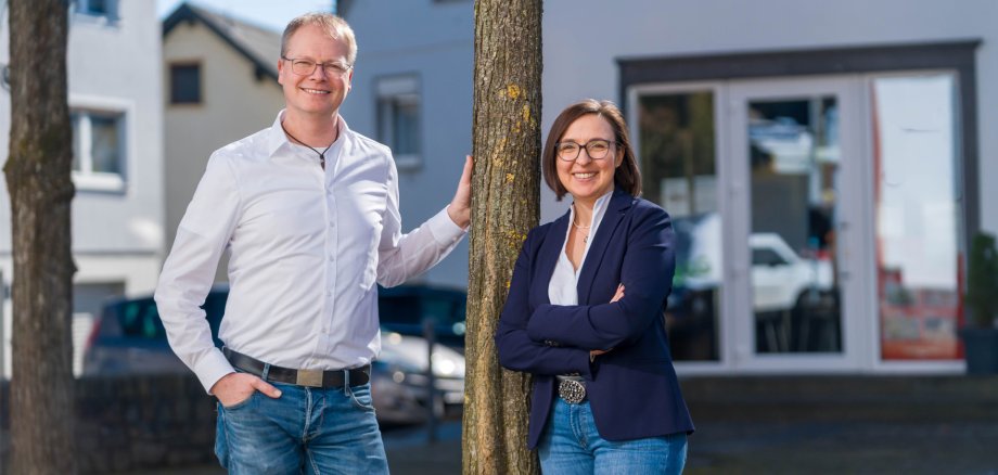 Sascha und Susanne Johann auf dem Marktplatz in Ulmen, CochemZell.