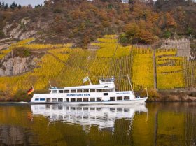 Kurvenkreis Freizeit, Schifffahrt Schiff auf der Mosel in CochemZell